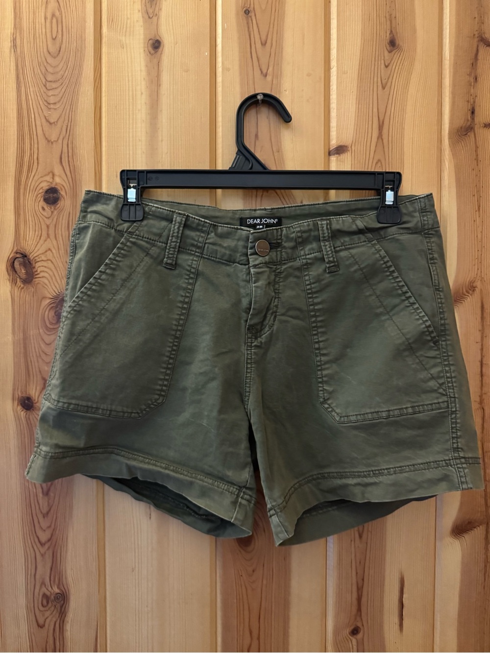 Dear John Olive Utility Cotton Shorts